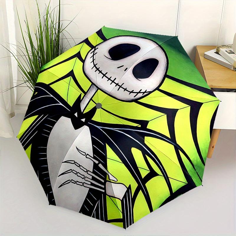 

1 Auto Open Jack Skellington, Nightmare Before Christmas Themed Colorful 8-rib Portable Umbrella for Men and Women, A Compact Commuting Comp