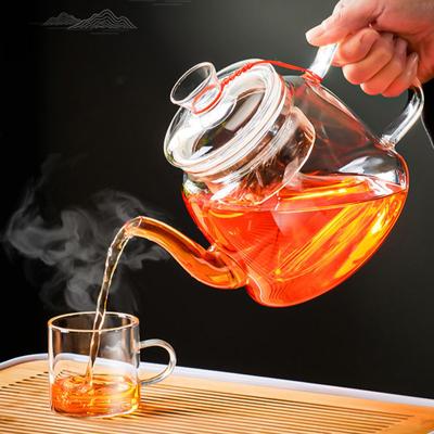 High Quality Heat Resistant Glass Tea Pot Steaming of Tea Set Puer Filterable Kettle Coffee Glass Pot Convenient TeaPot