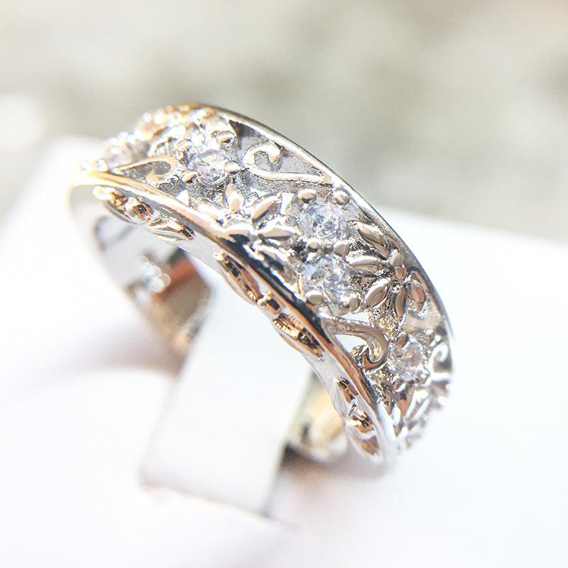 Smycken Kreativ Ros Zirkon Smycken Ring Damklapp