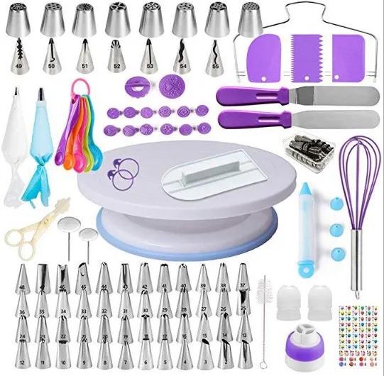 

Hot sale 137 Pieces Rotary Turntable Fudge Cake Decorating Tool Set Baking Pastry Tools Baking Accessories