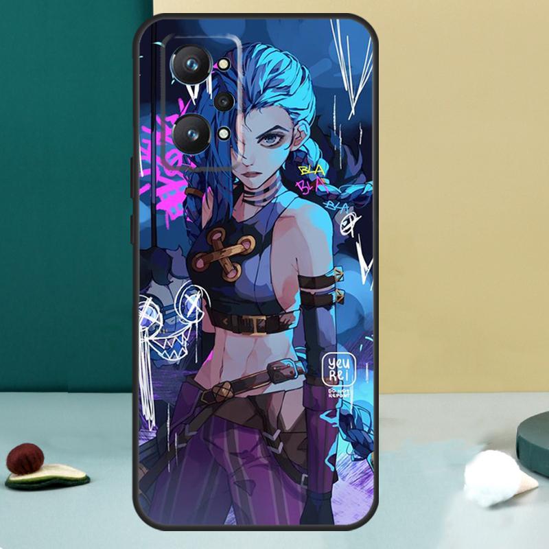 Jinx Arcane For Realme 14 13 Pro Plus 10 11 12 GT 5 6 6T GT7 Pro C61 C55 C53 C51 C21Y C25S C75 C67 Case