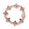 Hip-hop Rap Chain, Unlimited Four-leaf Clover Bracelet, Fashionable Cool Ruffian Handsome Premium 5A Zircon Color Necklace.