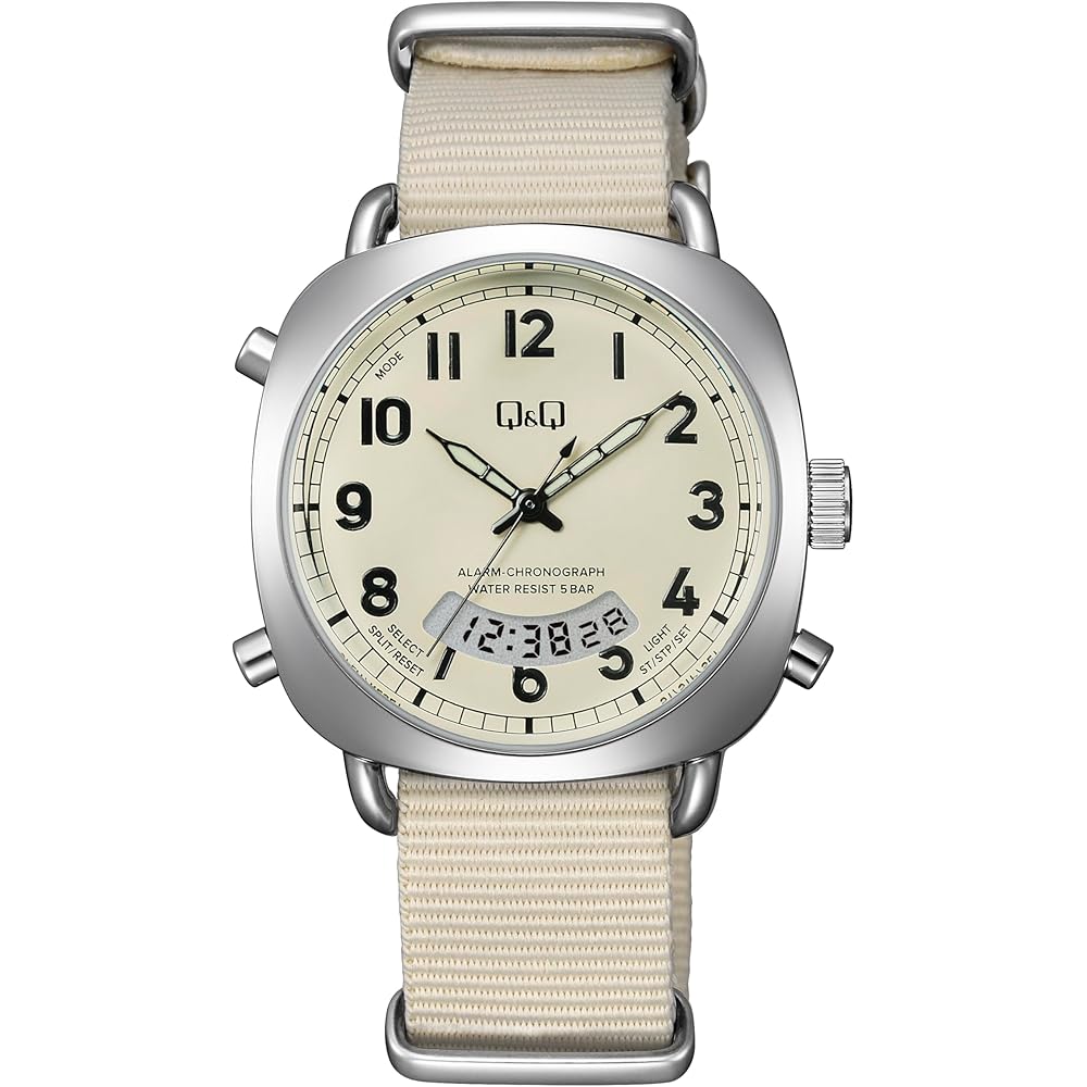Citizen Q&Q Analog-Digital Watch 5 ATM Water Resistant A38A-004PK Ivory