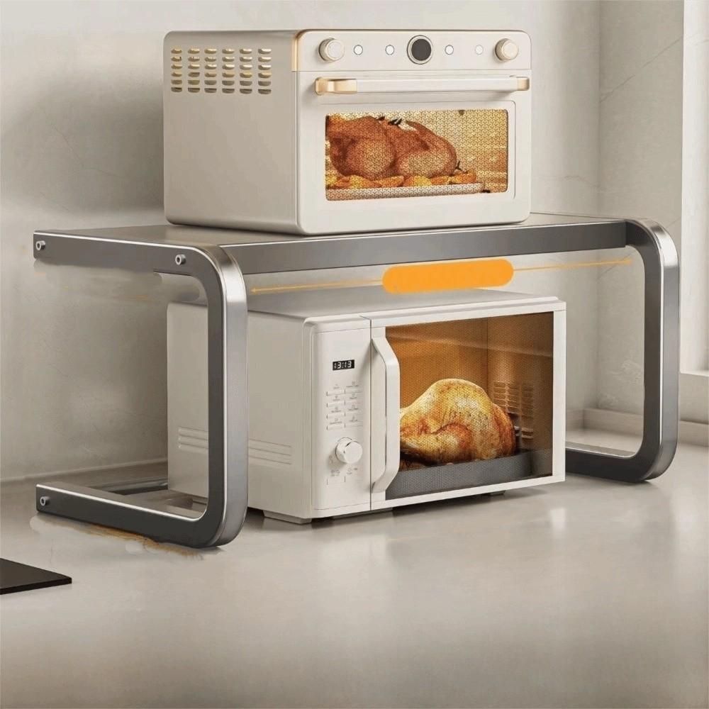 Multi-Functional Kitchen Storage Rack Metal Thickened Microwave Oven Rack Double-layer Space Saving Kitchen Storage Shelf