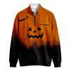 Men's Long Sleeve Sweatshirt with Halloween Print for Costume Party and Casual Wear