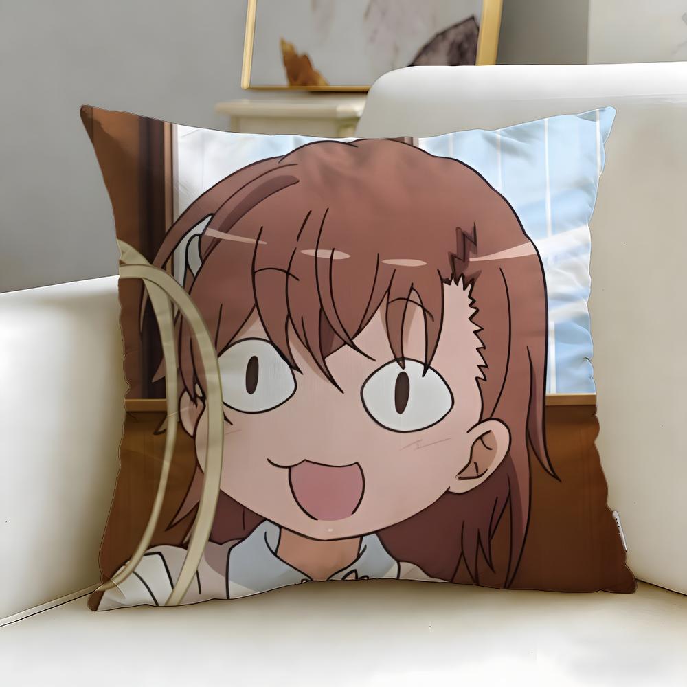 аниме  Определённый научный рельсотрон  Наволочка Мягкая Легко стирающаяся Наволочка Универсальная для Дивана Кровати Путешествий и Офиса 30X30cm