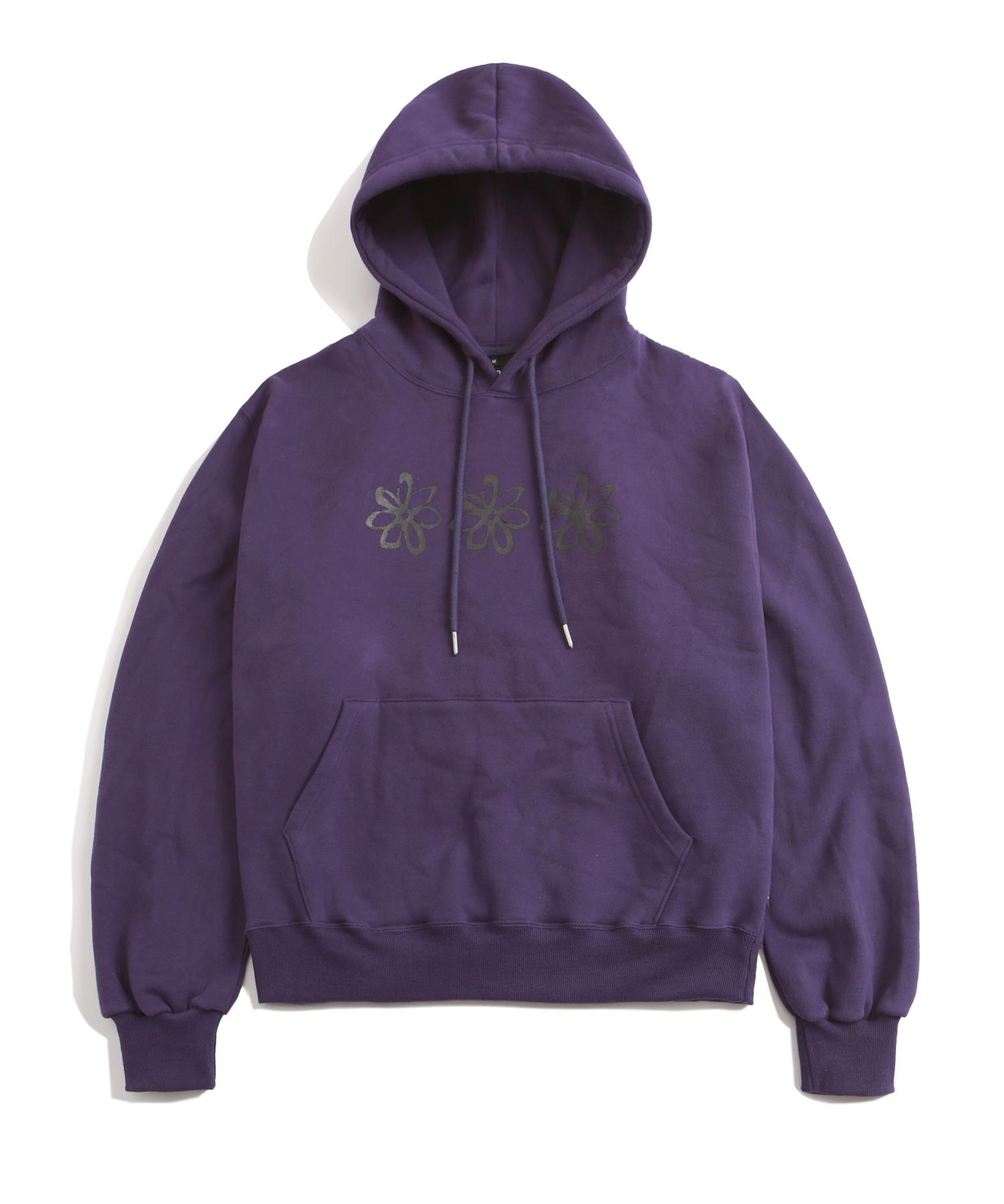 Moo Peach Skin Flower Balloon Hoodie - Purple Purple/M (Fleece-Lined)