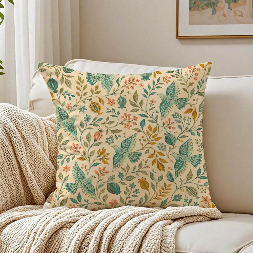 Peace Dove White Bird Cushion Cover Breathable Short Plush Cushion Covers Machine Washable WrinkleResistant Soft Durable