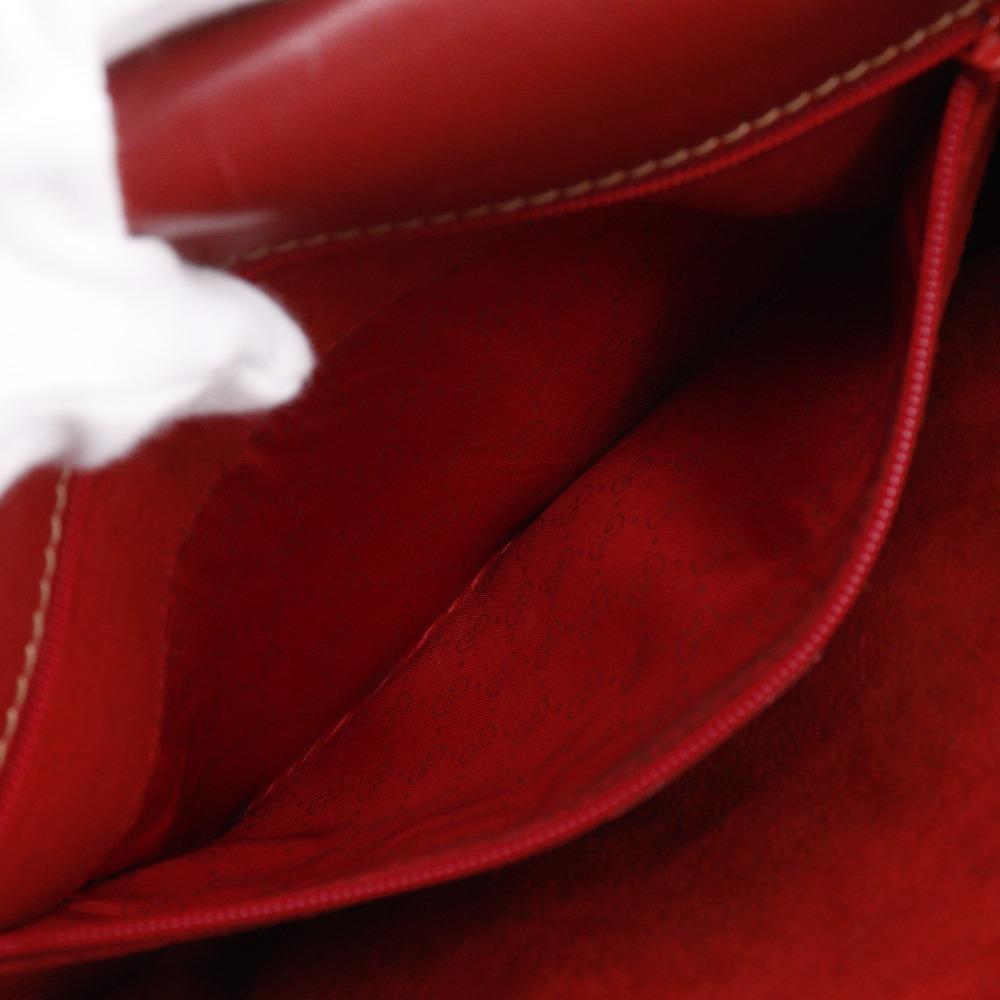GUCCI Old Gucci Shoulder Bag 001.904.1059 Interlocking G Red Calfskin Women Used