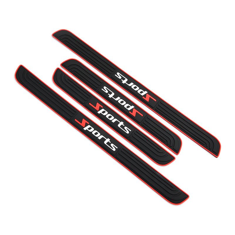 Car Threshold Protection Strips Door Sill Protector Sticker Black Scuff Plate Rubber Guard Side Film Protect Universal