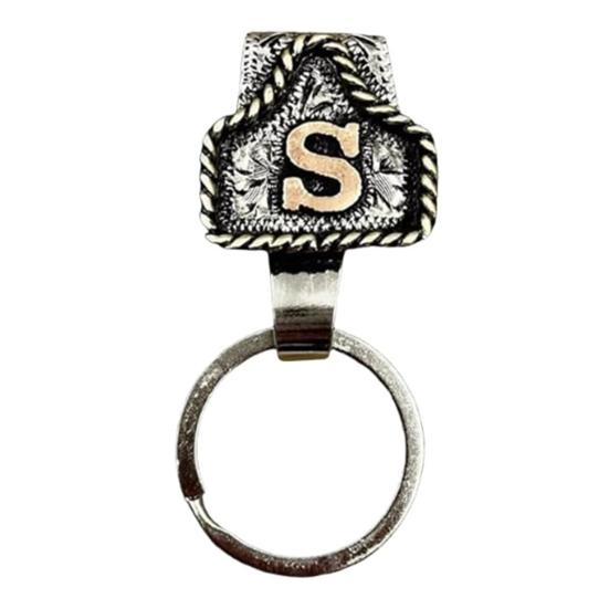 Vintage Letter Keychain Western Cowboy Style A to Z 26 Capital Letters Key Ring Metal Alphabet Key Holder Belt Bag Hanging Decoration Pendant