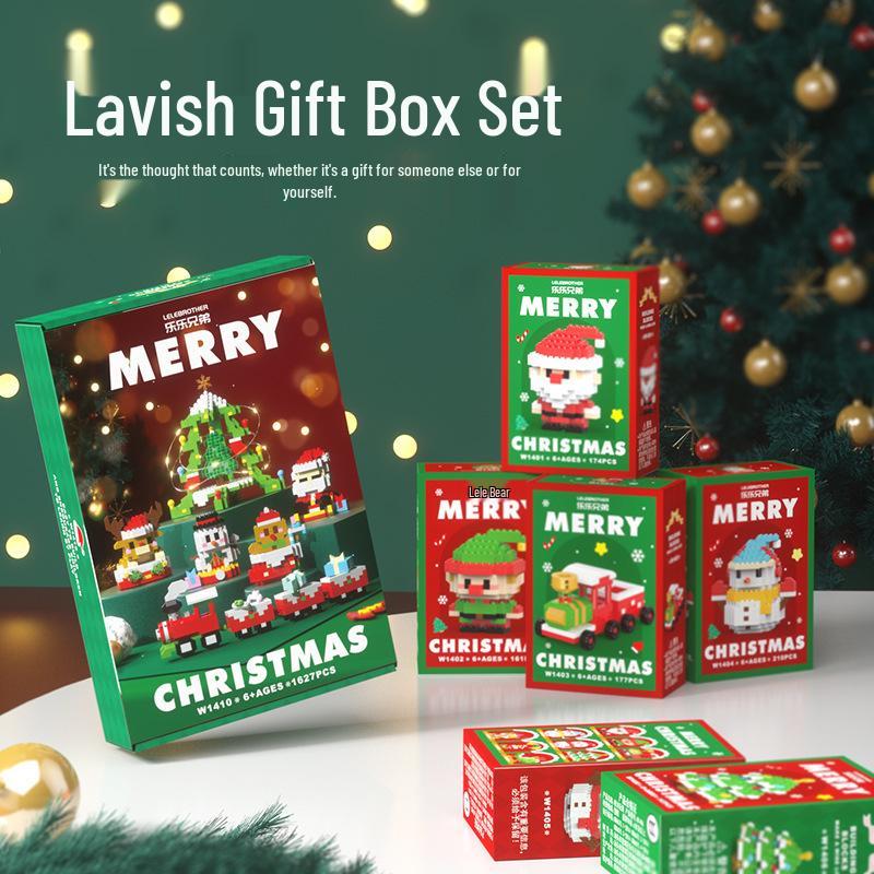 Christmas-Themed Lego-Compatible Building Blocks: Tree, Reindeer & Santa Set