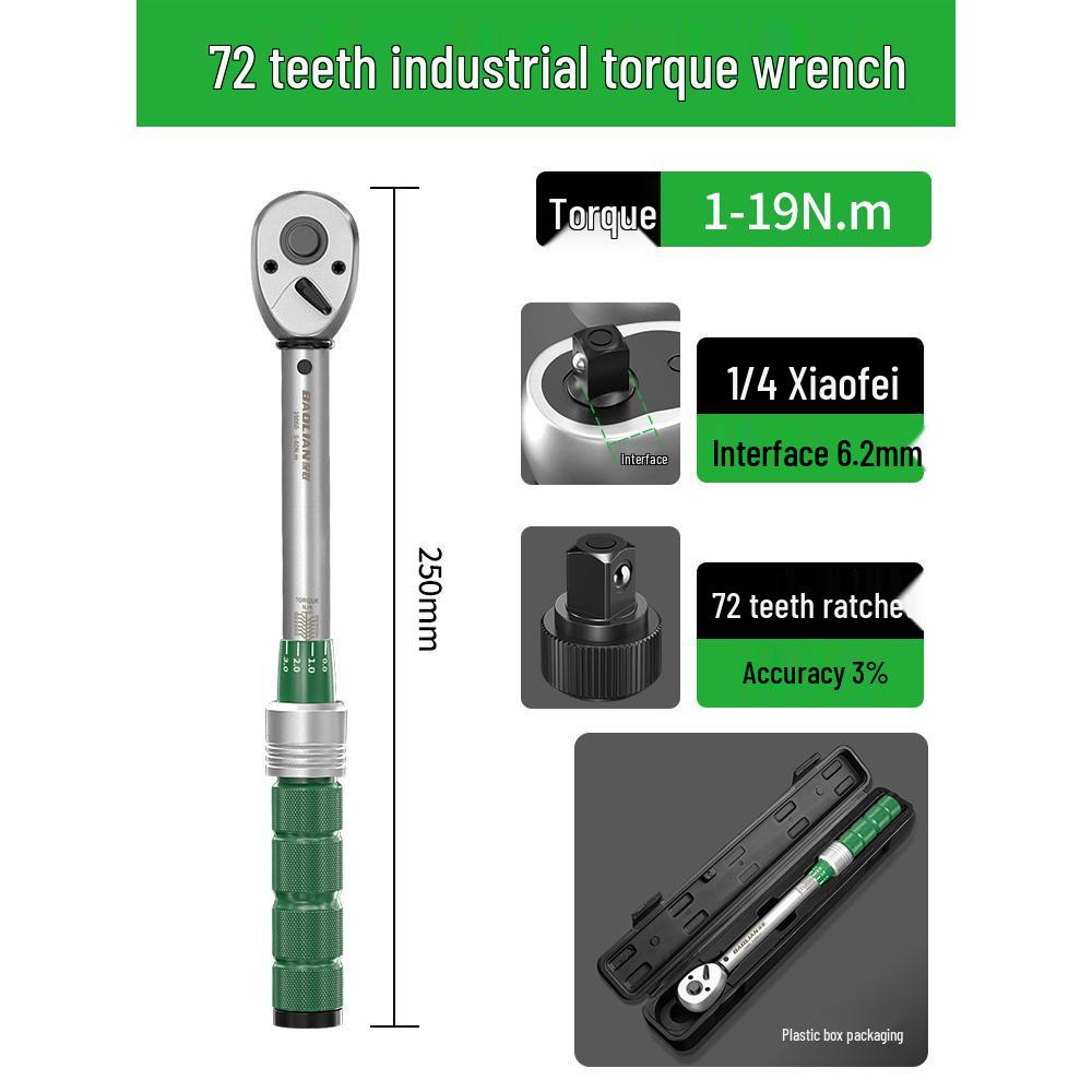 Baolian Adjustable High-Precision Torque Wrench for Spark Plug and Auto Repair Large Ratchet 1/2 , 5-60Nm, Level 3 Precision