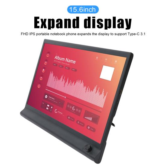 15.6-inch FHD IPS Laptop Expansion Screen 1080P High Clarity Portable School Work Entertainment Expansion
