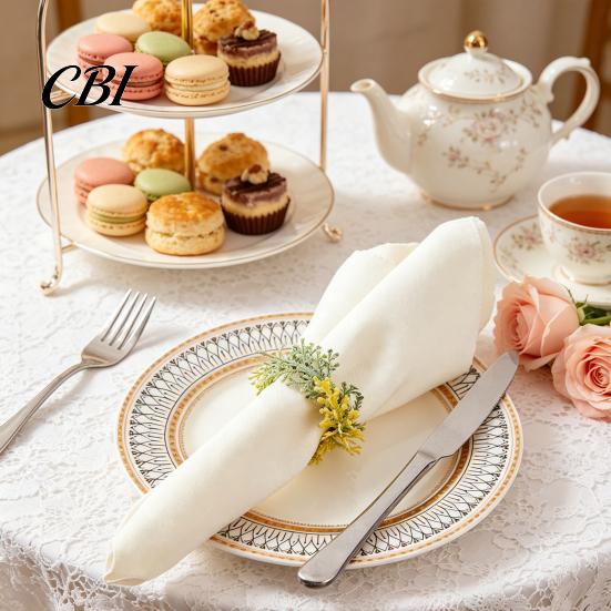 Thick Fabric Napkin Ring 6Pcs Rings, Elastic Design Holder for Light And Napkins, Imitation Holly Leaf Accessory Weddings Parties Home Use Gauze