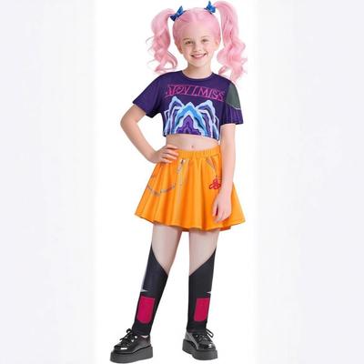 KPop Cacciatori di Demoni Gruppo di Streghe Abbigliamento Cosplay Stampa Nuovo Stile Europeo e Americano Ragazza Cantante Pop T-Shirt + Pantaloni Set da 2 Pezzi