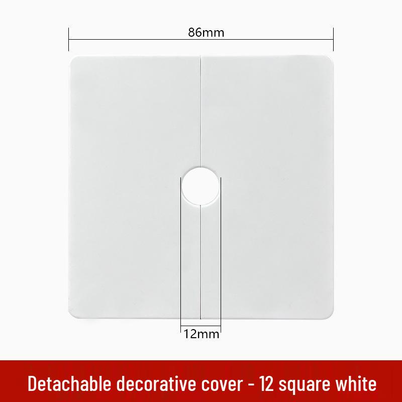 Square Detachable Cable Hole Cover Plate – Adhesive Decorative Wall Plug with Buckle for TV.