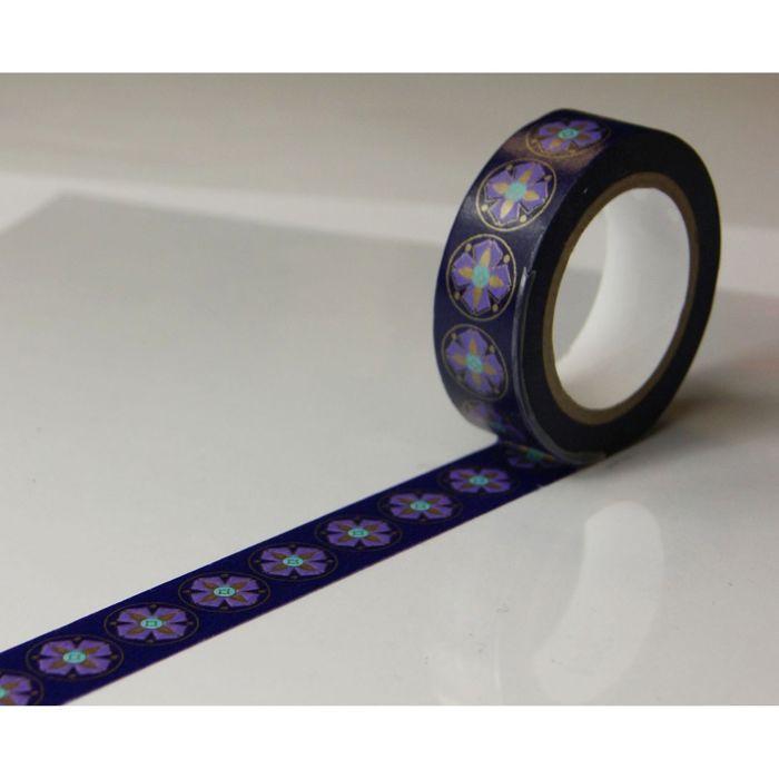 Masking tape - Motifs Violet - Repositionnable - 15 mm x 10 m