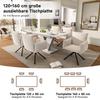 Extendable Dining Table 120/160*80 Cm, Suitable for 4-6 People, Rectangular, Thickened Tabletop, V-Shaped Legs, Simple Style, White