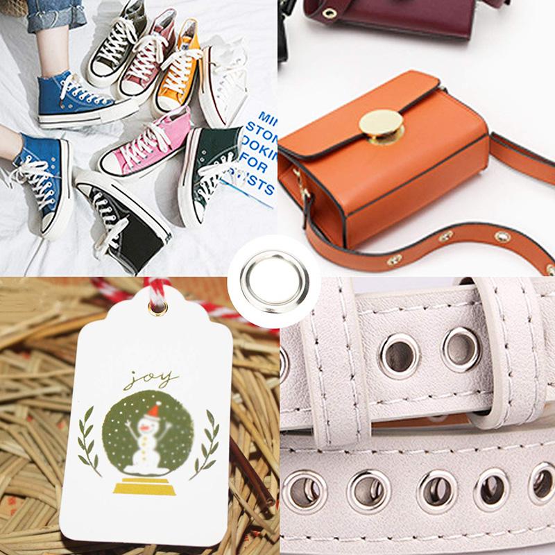 200/400Pcs Metal Eyelet Gromment Set 5mm Eyelet Punch Install Tool Kit With Storage Box For LeatherCraft Shoes Belt Tags Clothes