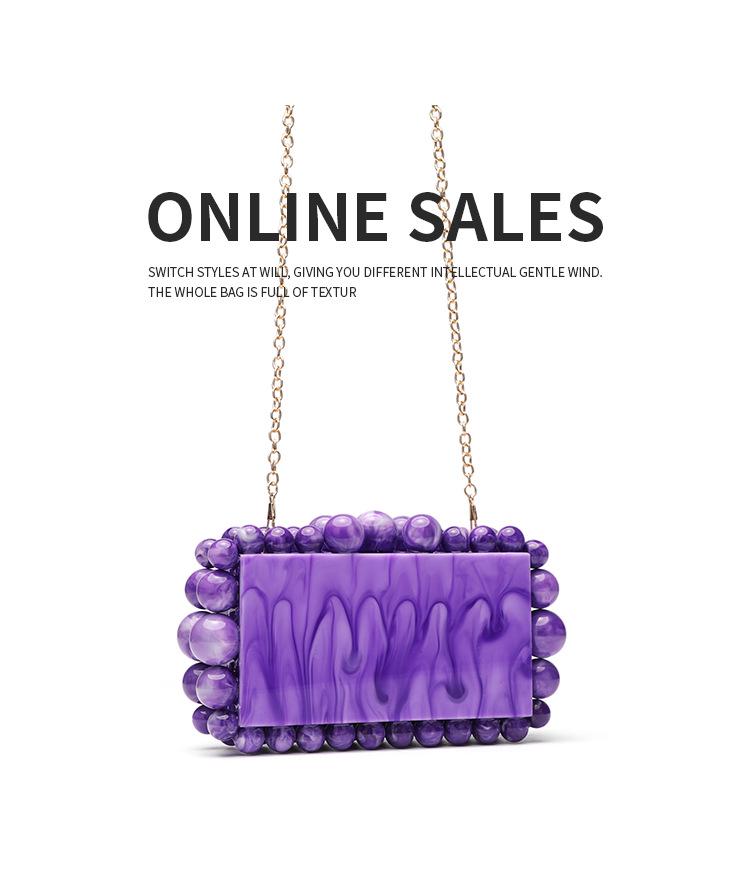 Women's Black Acrylic Crossbody Chain Bag