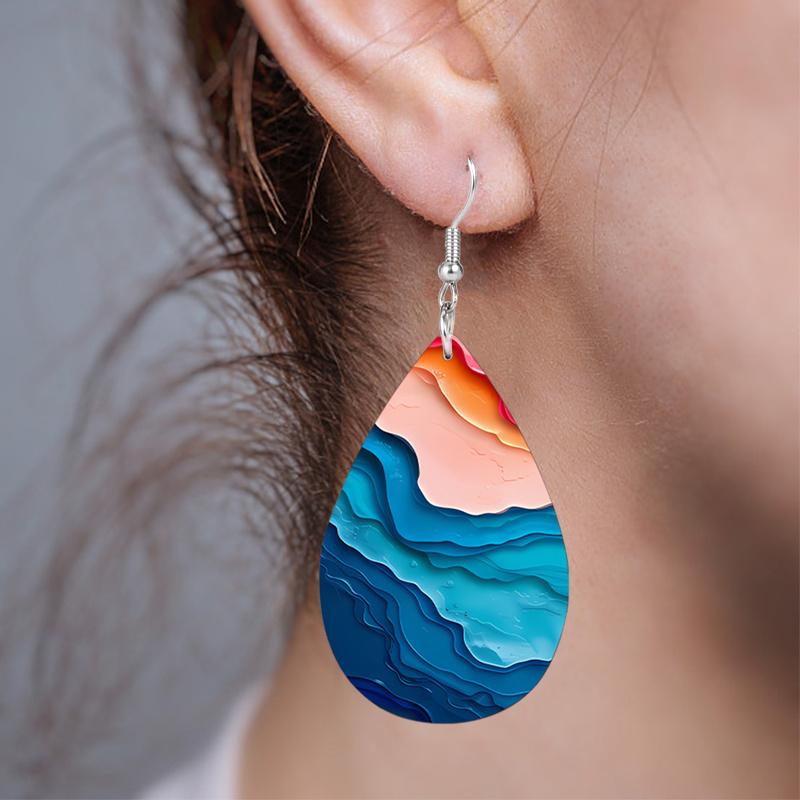 Abstrakte Kunst PU Leder Ohrringe, Mode Ohrringe, Y2K Stil Exquisite Ohrringe, Weihnachtsgeschenke für Freunde, Elegante Ohrringe, Party-Ohrringe