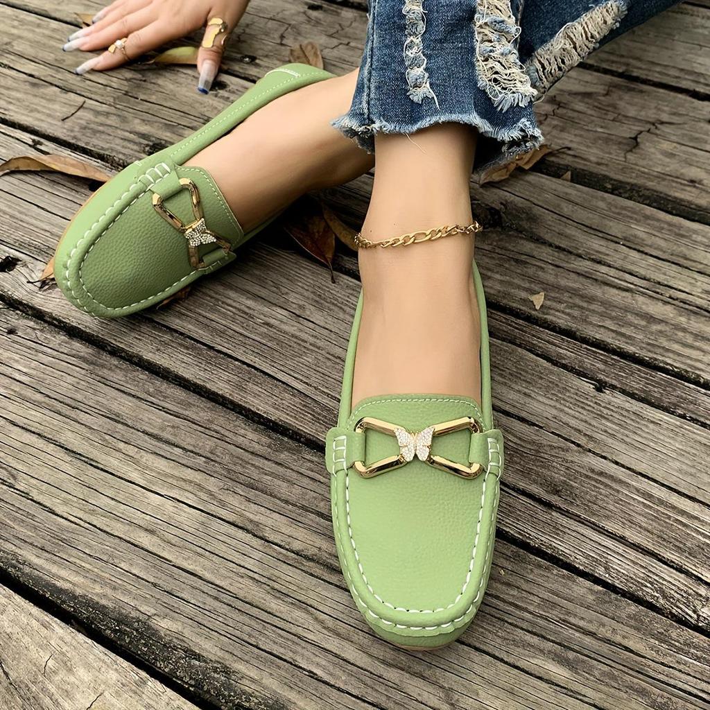 Chaussures Slip-On pour Femmes en Cuir Souple Blanc, Antidérapantes, Décontractées, Grande Taille.