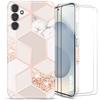 Protective Case - BOOLING - Samsung Galaxy S25 Plus - Shockproof - Pink Marble - 2 Tempered Glass