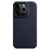 MELKCO For iPhone 14 Pro Max Magnetic Protective Case Genuine Cow Leather Coated PC Phone Cover