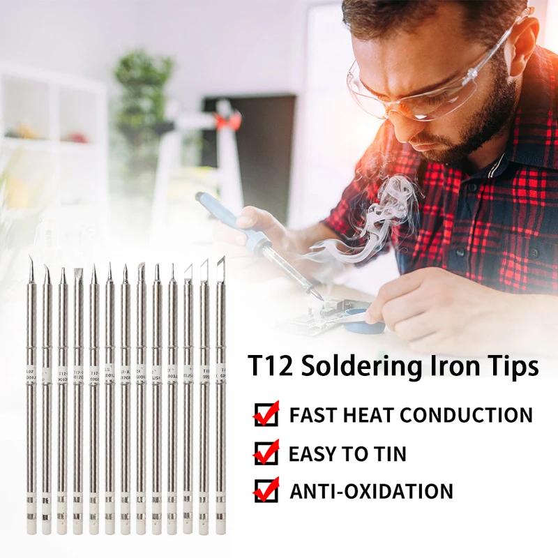 T12 Soldering Solder Iron Tips BCF1/B2/BC2/BC3/B/BCF2/BCF3/BL/C1/C4/D4/BC1/D24/D52 Type Iron Tip For Hakko FX951 STM32 OLED