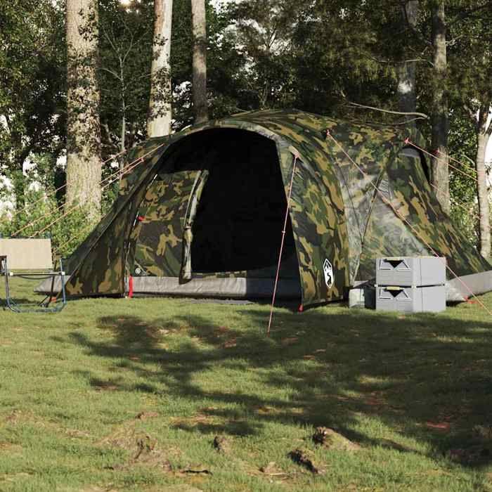 VidaXL Dome Family Tent 6 Person Camouflage Waterproof, Tent, Camping Shelter, Garden Shelter, Camping Tent, 4009466