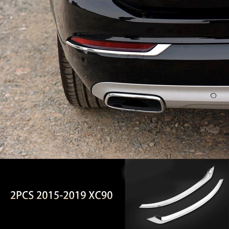 For Volvo XC90 2015- ABS Chrome Front Fog Lamp Decoration Rear Fog Lamp Decoration Cover Sticker Exterior Car Stickers