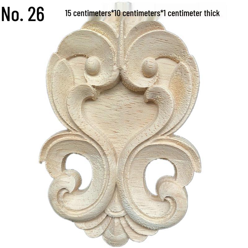 Europäische Massivholz-Schnitzerei-Applikation: Dekorative Blumen Schleife für Wände & Möbel