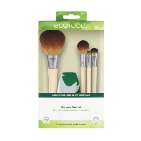 Set de 5 pinceaux - ECOTOOLS - Core Five - Pinceaux en bambou - Pinceaux synthétiques - Écologique