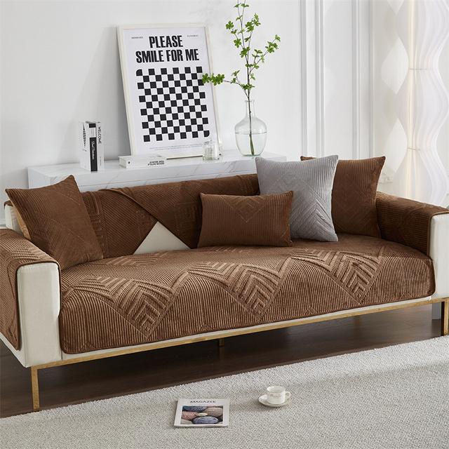 

Утолщенный плюшевый чехол для дивана, однотонный универсальный коврик для дивана, полотенце, противоскользящий секционный чехол для дивана, чехлы для гостиной, домашний декор 70x70cm 1pc