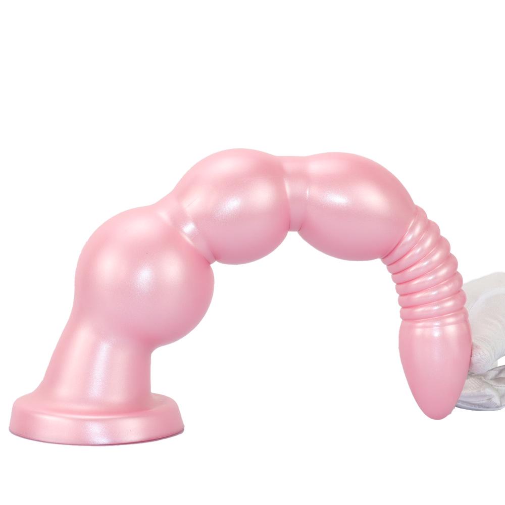 Silicone Threaded Ultra-Long Thick Anal Plug and Dilator for Women - Wearable Fake Penis Sex Toy