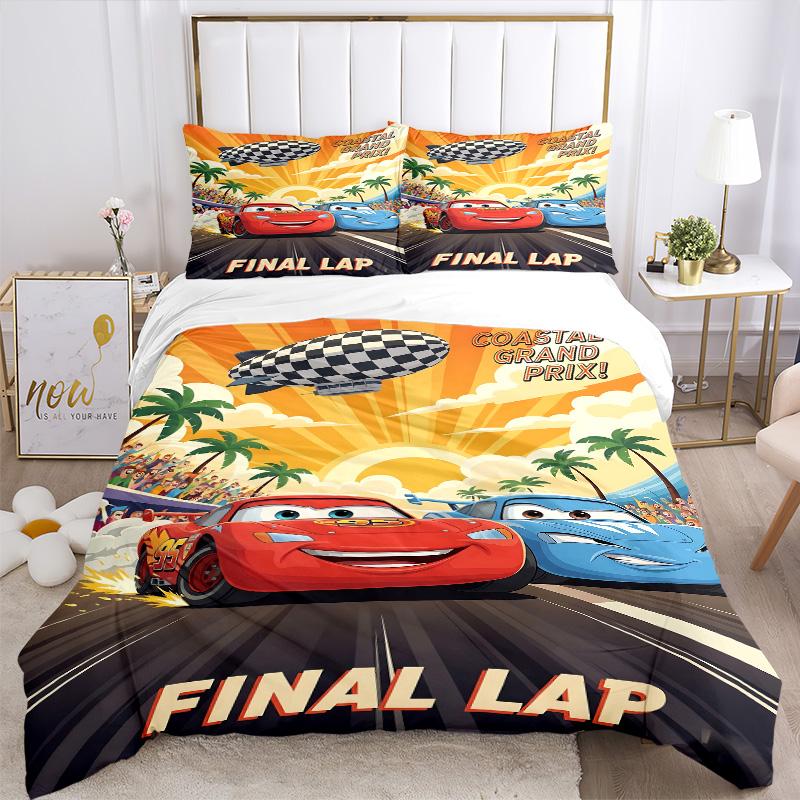 3pcs Mcqueens Race Bedding Set, Includes One Quilt Cover and Two Pillowcases, Bedroom and Guest Room Decoration. S731066