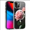 Pink Rose Magnetic Clear Case for iPhone 15/16/17 Pro Max - Full Protection