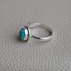 Oval Turquoise Ring: Handmade 925 Sterling Silver Boho Ring