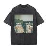 2026 Cool Cat Drinking Beer Funny Meme T-shirt Women Men Casual Vintage Short Sleeve T Shirt Women Fashion Crewneck T-shirts