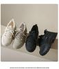 Fleece-Lined Leather Women's Sneakers: Trendy, Lightweight, Height-Boosting Casual Winter Shoes