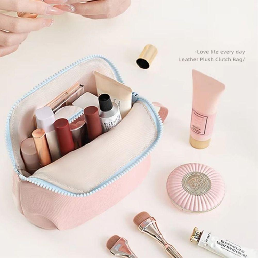 

Large Capacity Travel Makeup Pouch Brush Holder Skincare Products Organizer Outdoor рожевий
