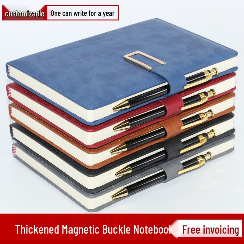 

Винтажный блокнот формата А5 с пряжкой - Простой дневник и деловая канцелярия A6 Soft Cover No Buckle 160 pages Black