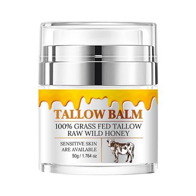 Rindertalgbalsam Rindertalgcreme zur Hautpflege Rinderhalsbalsam Faltentalgbalsam Grasgefütterter Talg Wildhonig Feuchtigkeitscreme für Gesicht und Körper