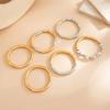 Salircon 6 Pcs Punk Trendy Irregular Geometry Bracelet Set for Women Men Creative Handmade Metal Stack Hand Chain Couple Jewelry