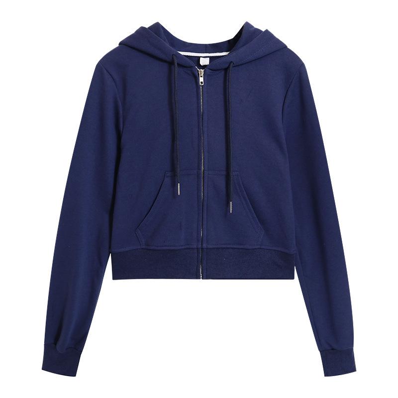 Women's Hooded Zipper Jacket - Autumn 2024 Trend, Loose Fit, Short, Long Sleeve, Thin Korean Style Cardigan.