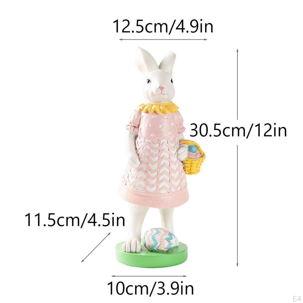 Easter Bunnies Statue Harz Sculpture Desktop Ornamental Organ Figure for The Entrance
