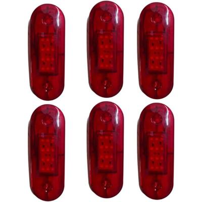 APSMOTIV 6PCS LED Side Marker Lightsv12V Trailer Marker Light Red Universal Clearance Lights for Trucks Trailer RV Camper Boat Marine