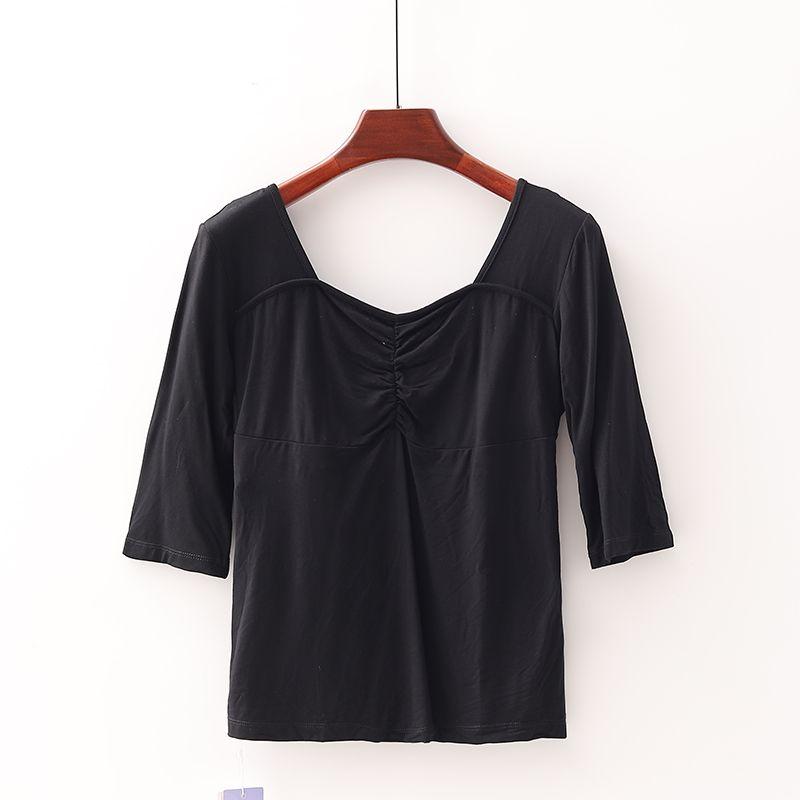 

[Поклонник] Скидка на бренд торгового центра Женский эластичный жилет на подкладке с перекрещенной спиной без спины Мягкая клейкая футболка для йоги и спорта 3t443 Black S/155