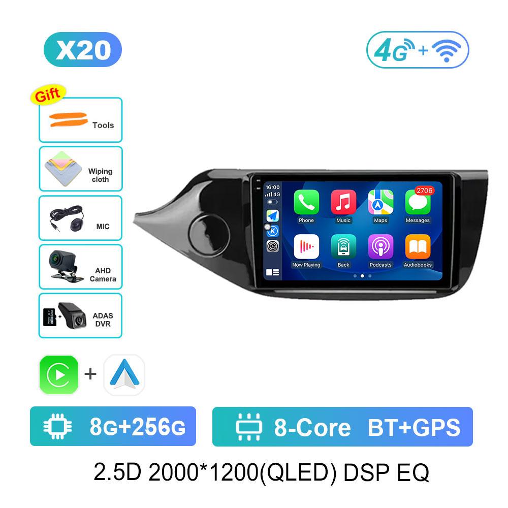 Car Radio Multimedia Player Android 14 for KIA Cee'd CEED JD 2012 - 2018 WiFi DSP Stereo GPS Navigation 4G HD Screen Bluetooth